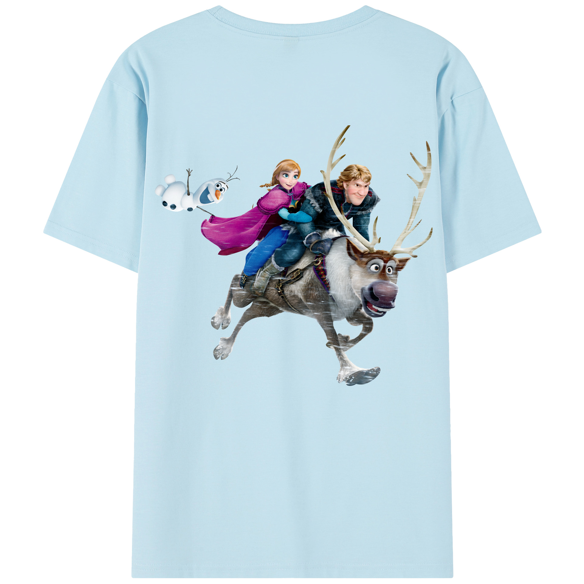 （画像用） アナと雪の女王 アンナ エルサ Frozen Anna Elsa 綿100％半袖Tシャツ（背面プリント）